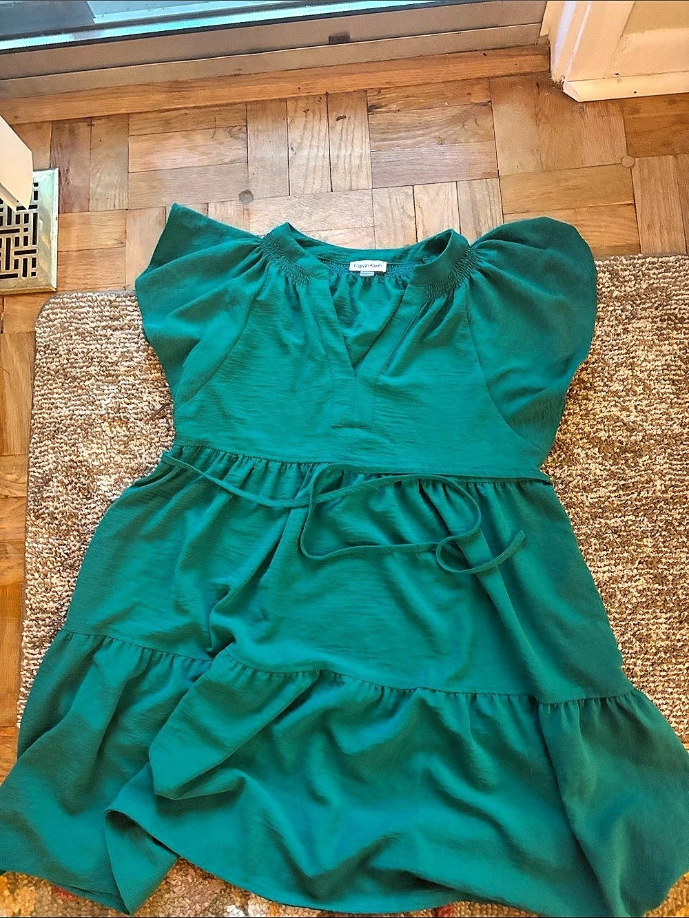 Calvin Klein Green Ruffle Mini Dress
